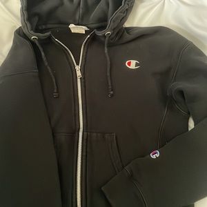 champion xs black zip up hoodie